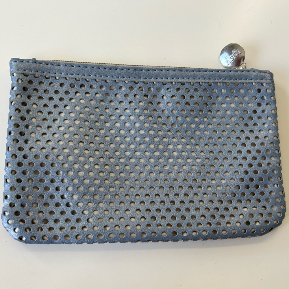 Light Blue & Silver Makeup Bag